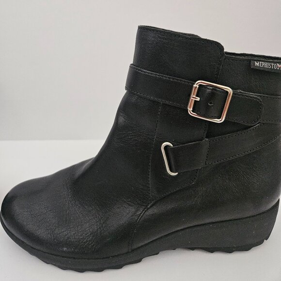 Mephisto Women's ARIANE Boot in Black Leather Size 6.5 - Picture 1 of 12